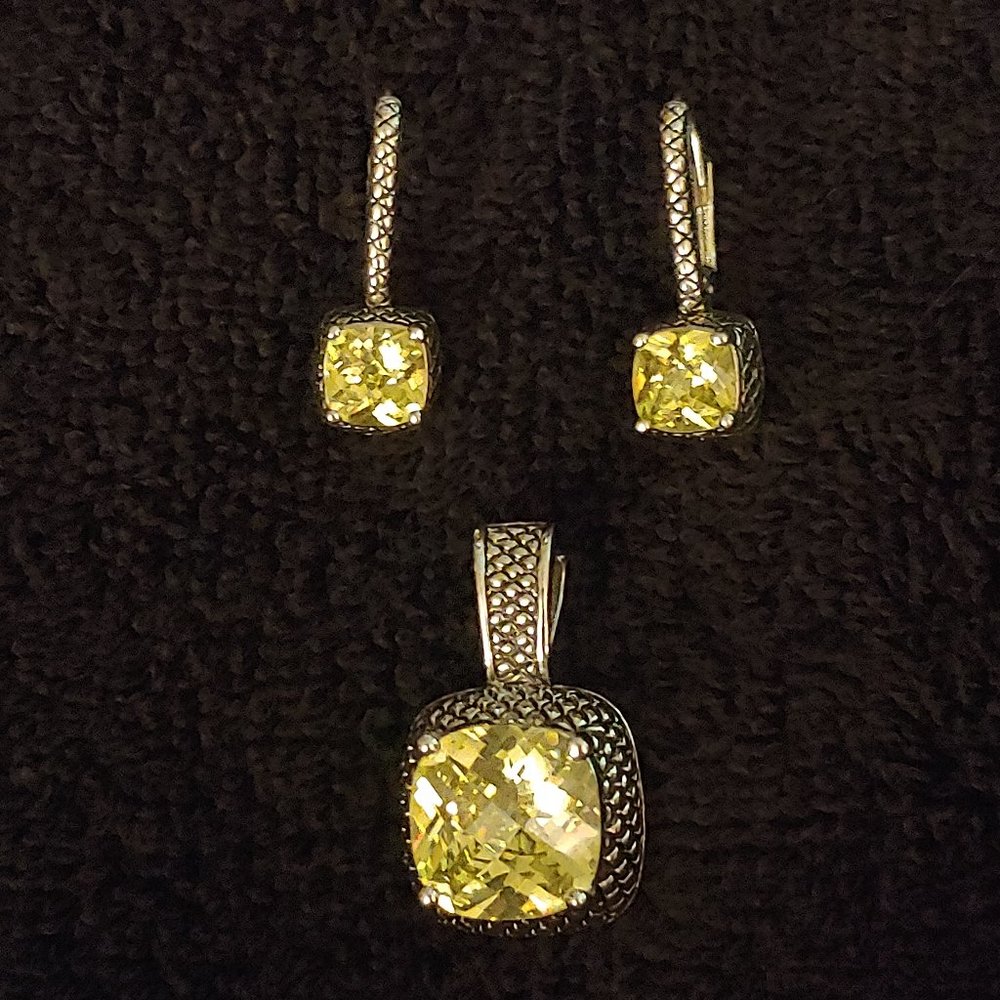 Premier Designs CITRINE Pendant and Earrings